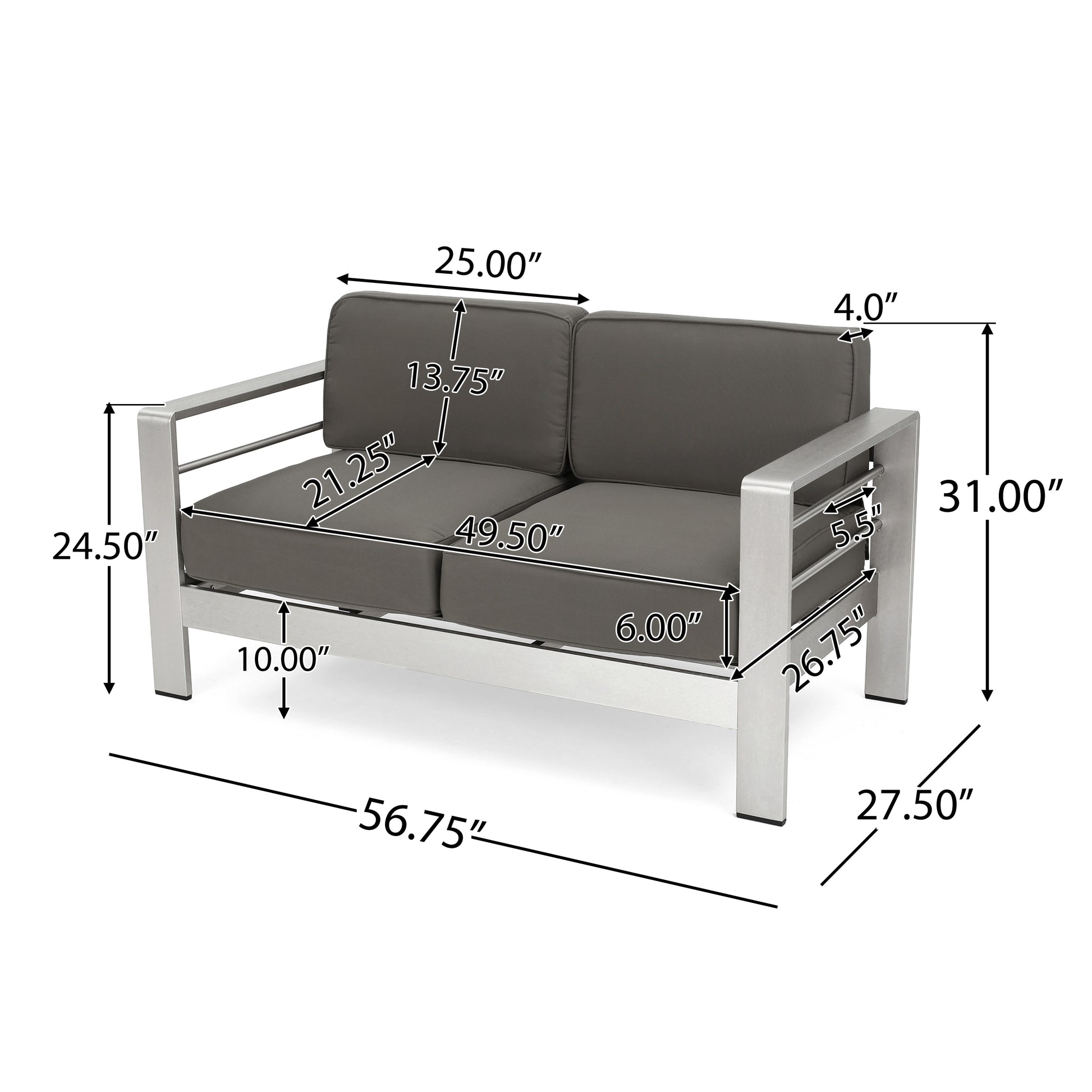 Cape Coral Kd Seat Khaki Aluminium