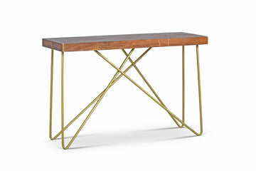 Walter Brass Inlay Sofa Table Brown Brown Iron