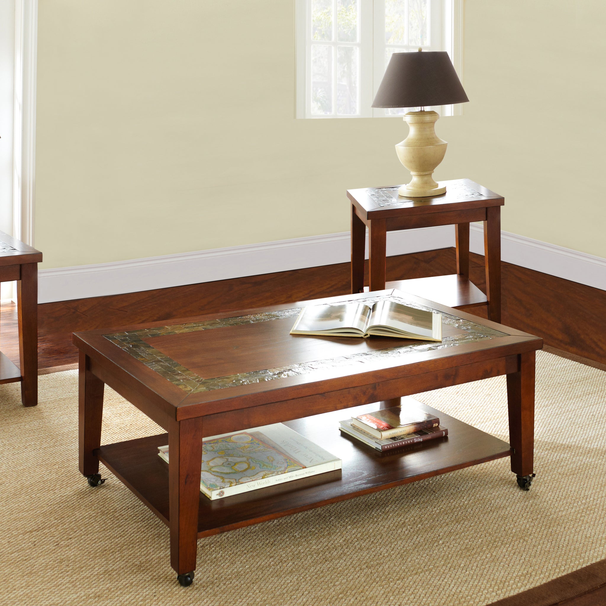 Davenport 3 Piece Table Set Brown Brown Wood