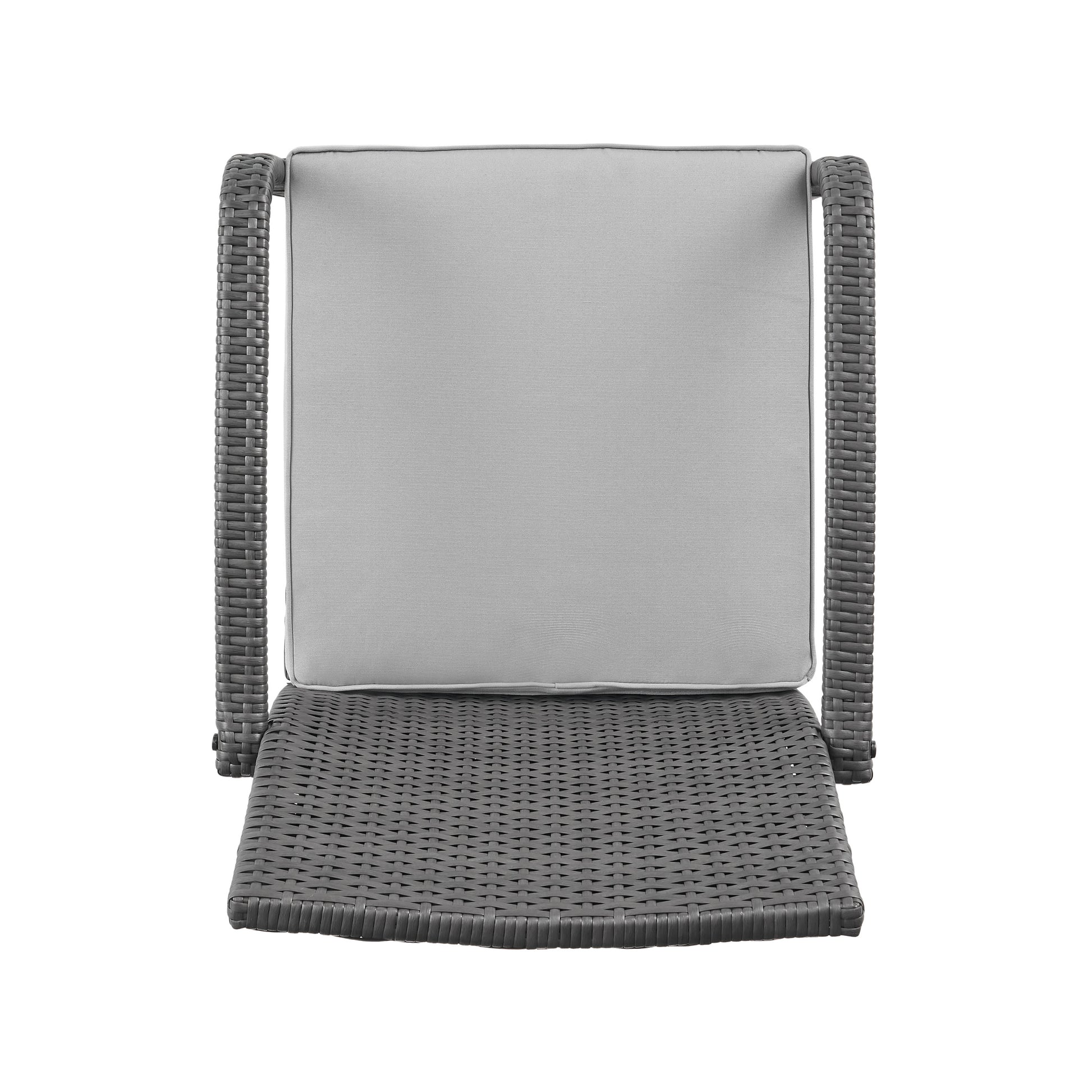 Cordoba Kd Wicker 4 Pc Chat Set Grey Pe Rattan Iron Waterproof Fabric