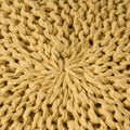 Yuny Knitted Cotton 20 X 20 Round Pouf Yellow Cotton
