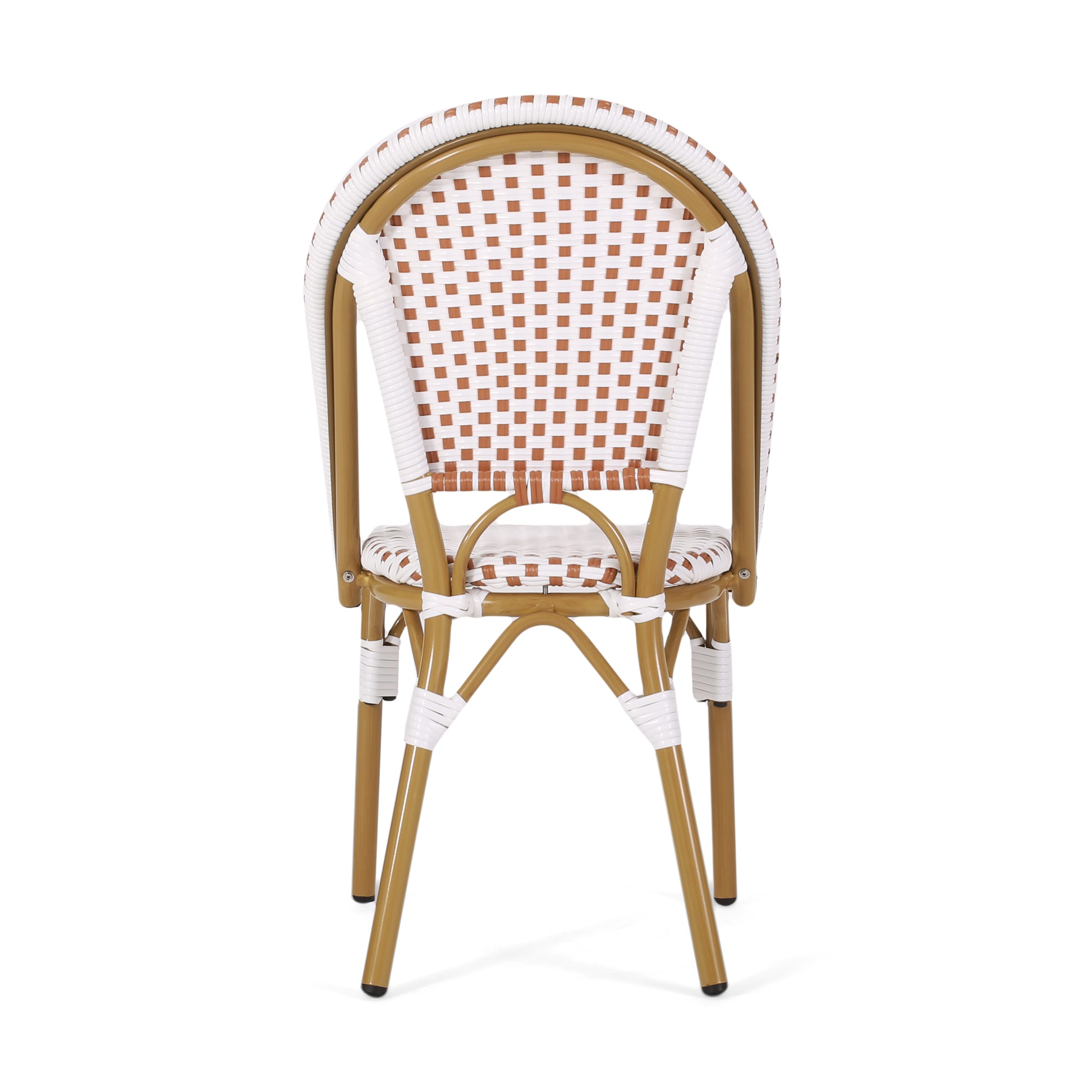 French Bistro Chair Brown White Rattan