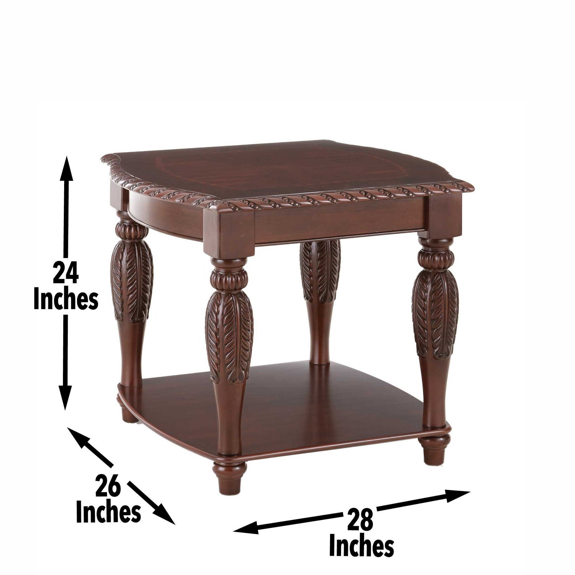 Antoinette End Table Brown Brown Wood