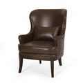 Accent Chair Dark Brown Pu