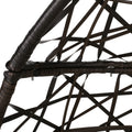 Los Alamitos Hanging Chair With 8Ft Chain Brown Pe Rattan Iron Waterproof Fabric