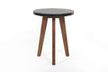 Caspian Round Accent End Table Brown Brown Wood