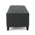Storage Ottoman Dark Gray Fabric