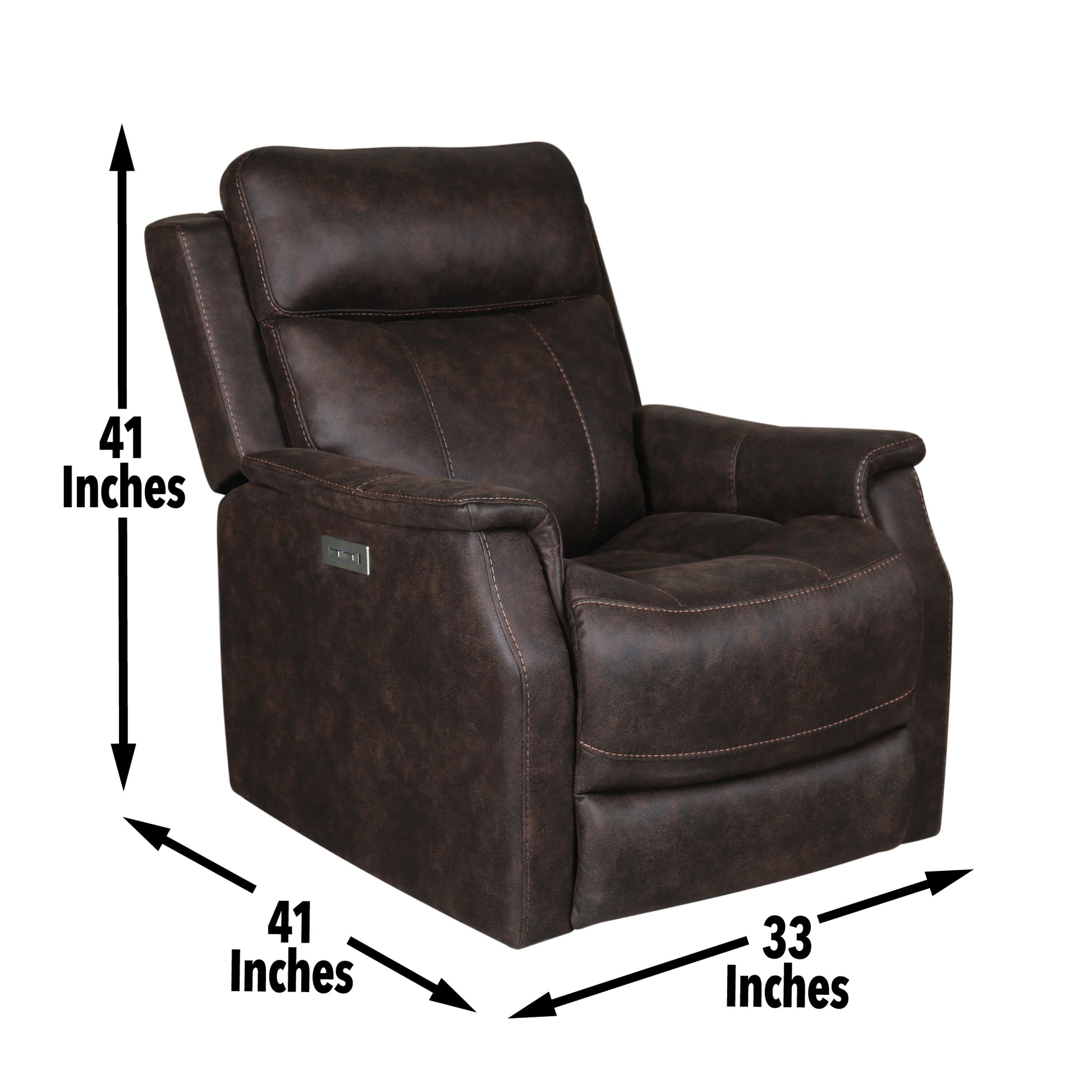 Valencia 3 Piece Dual Power Reclining Living Room Set Dark Brown Dark Brown Faux Leather
