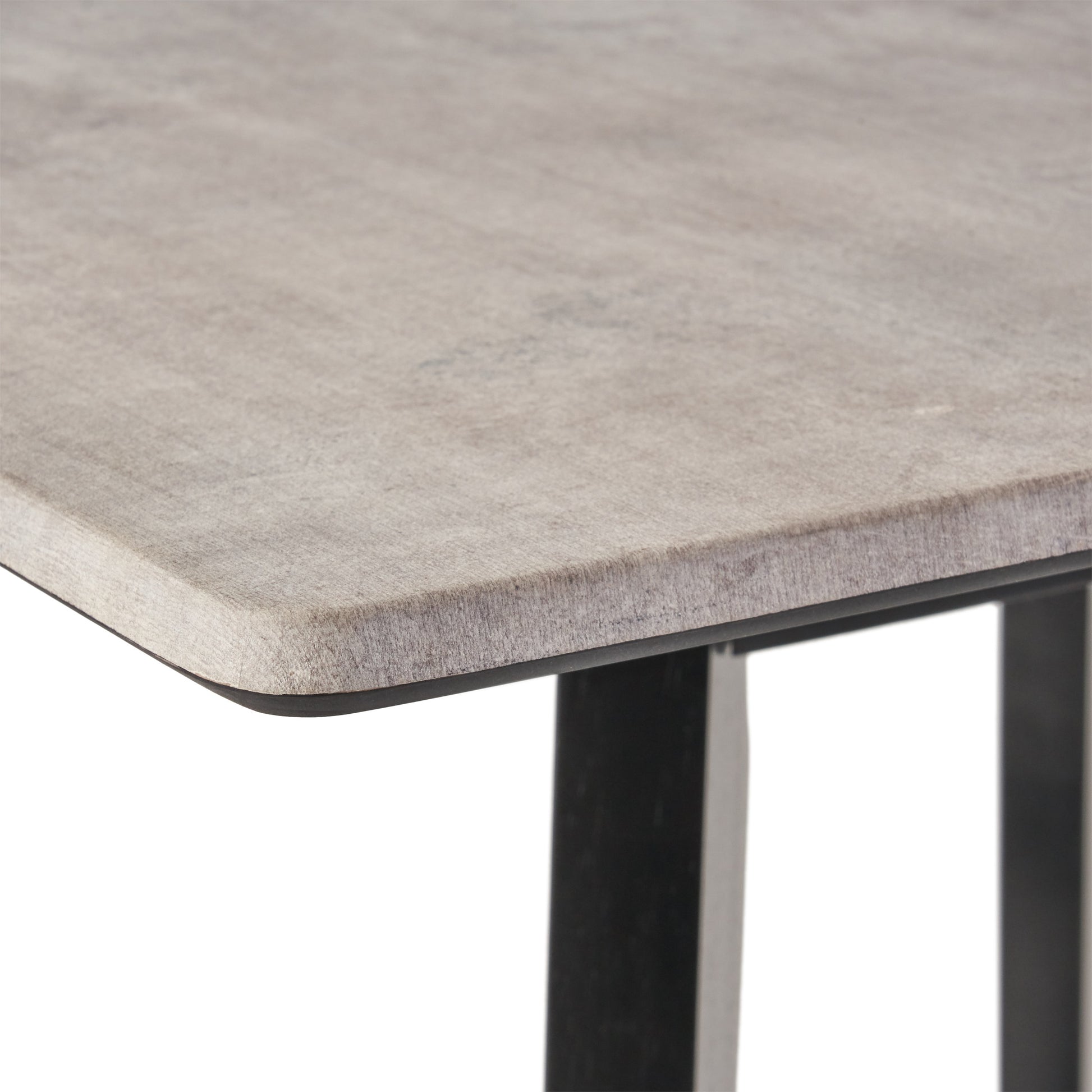 Modern Bar Height 42" Dining Table, Rubberwood Legs And Laminate Table Top, Gray Finish, Black Cement Grey Mdf
