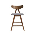 Counter Stool Set Of 2 Dark Grey Fabric