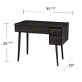 Harzen Storage Vanity W Mirror Black Mdf