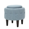 Chair Ottoman Light Blue Fabric