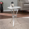 Fordoche Round Accent Table Silver Silver Marble