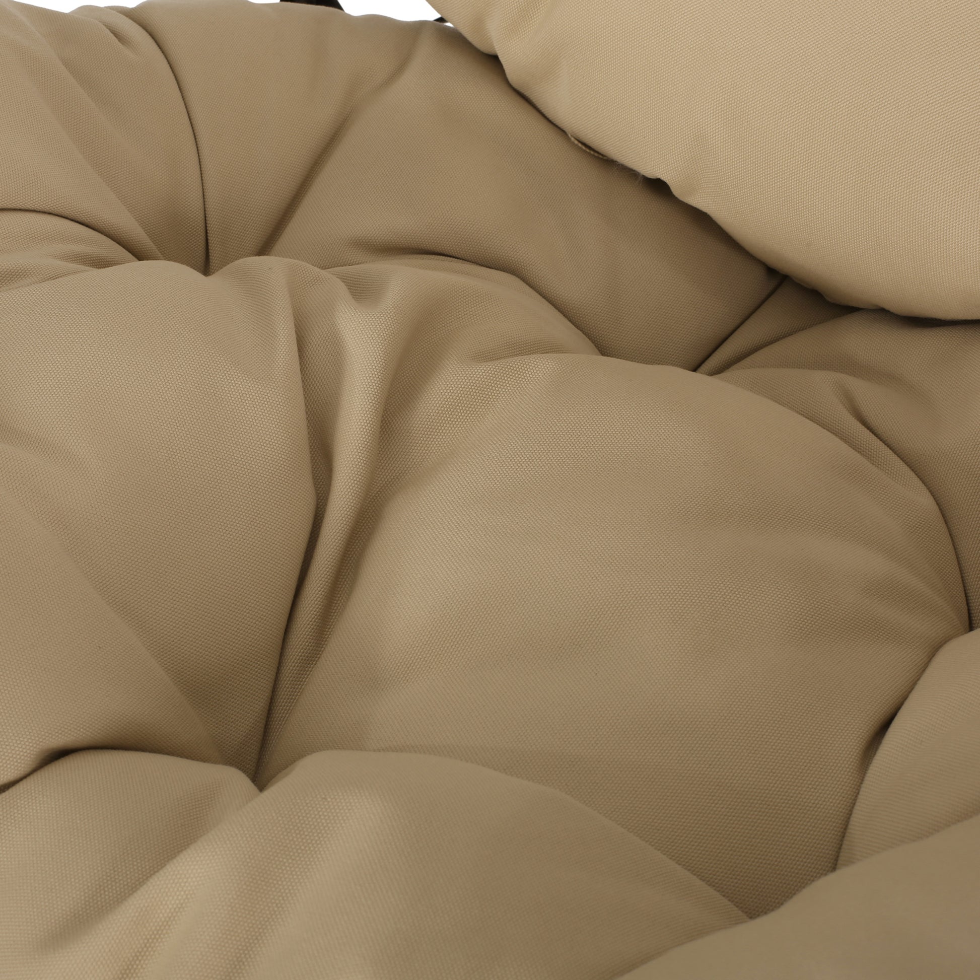 Los Alamitos Hanging Chair With 8Ft Chain Brown Pe Rattan Iron Waterproof Fabric