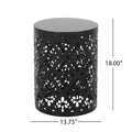 Metal End Table Large Black Iron