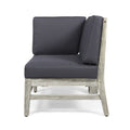 Perla Corner Chair, Grey Dark Grey Acacia Wood