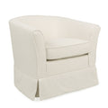 Swivel Chair White Fabric
