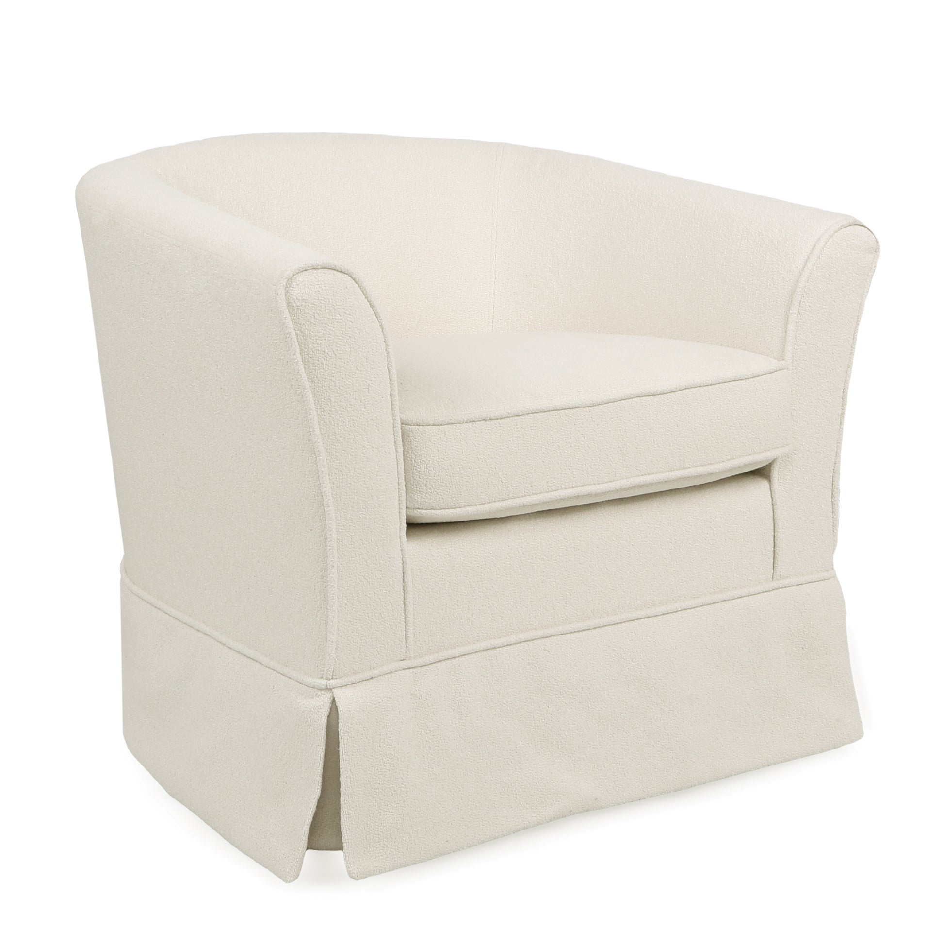 Swivel Chair White Fabric