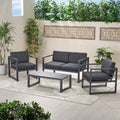 Navan 4 Pc Chat Set Dark Gray Aluminium