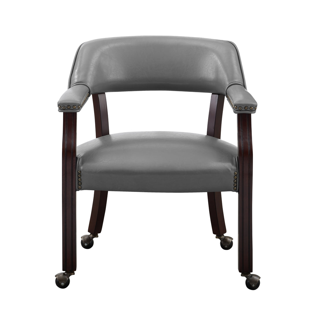 Tournament Arm Chair With Casters Dark Gray Dark Gray Wood