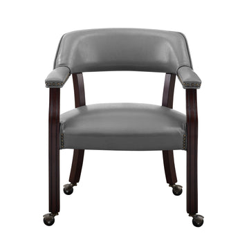 Tournament Arm Chair With Casters Dark Gray Dark Gray Wood
