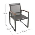 Glasgow Dining Chair Set Of 2 Grey Aluminum