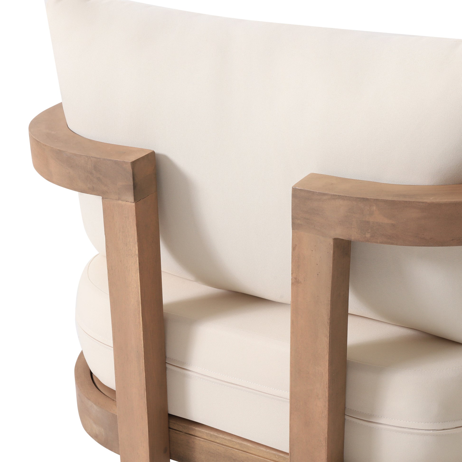 Set Of 2 Outdoor Acacia Wood Patio Club Chair, Patio Furniture,Waterproof Thick Cushion Deep Seating For Porch, Garden, Backyard, Balcony, Weight Capacity 400Lbs, Brown Wash, Beige Cushion Yes Deep Seating Brown Beige Garden & Outdoor 2 Person Seating