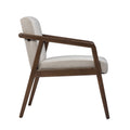 Dexby Upholstered Accent Chair Cream Solid Wood