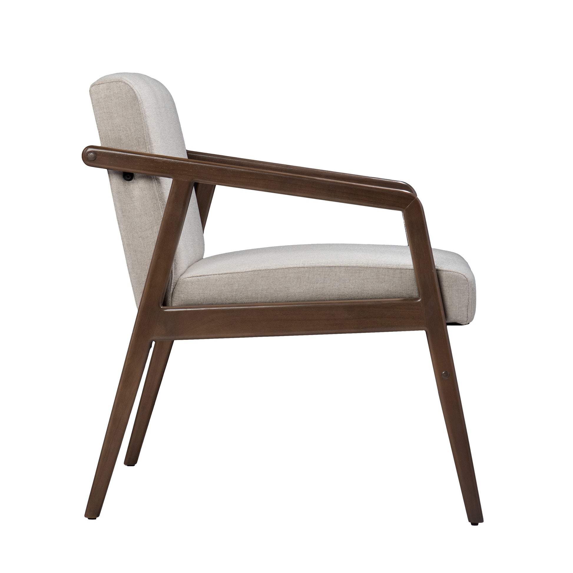 Dexby Upholstered Accent Chair Cream Solid Wood