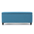 Storage Ottoman Teal Fabric