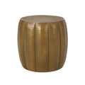 Metal Drum End Table Gold Iron