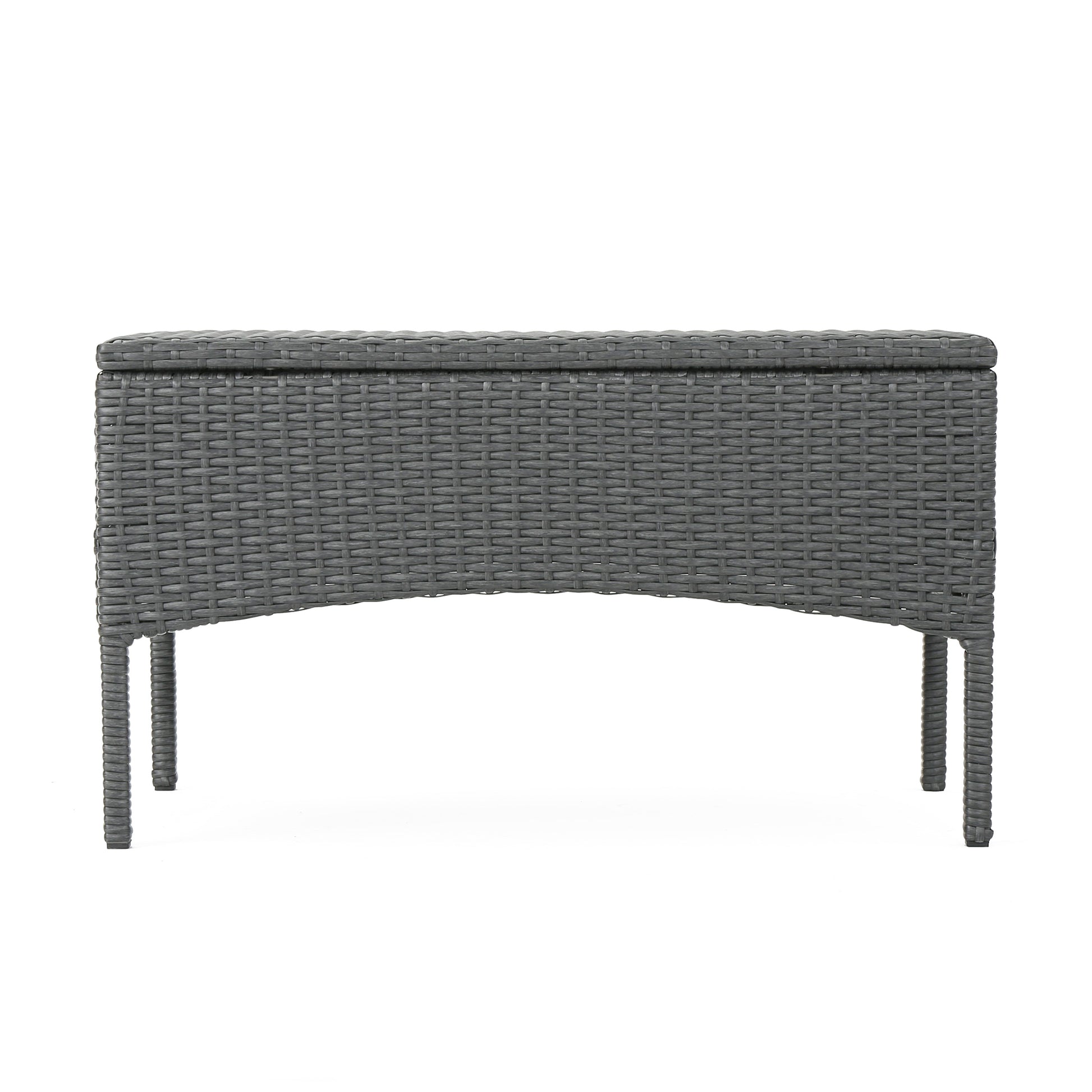 Cordoba Kd Wicker 4 Pc Chat Set Grey Pe Rattan Iron Waterproof Fabric