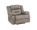Abilene Manual Reclining Chair Tan Dark Gray Wood