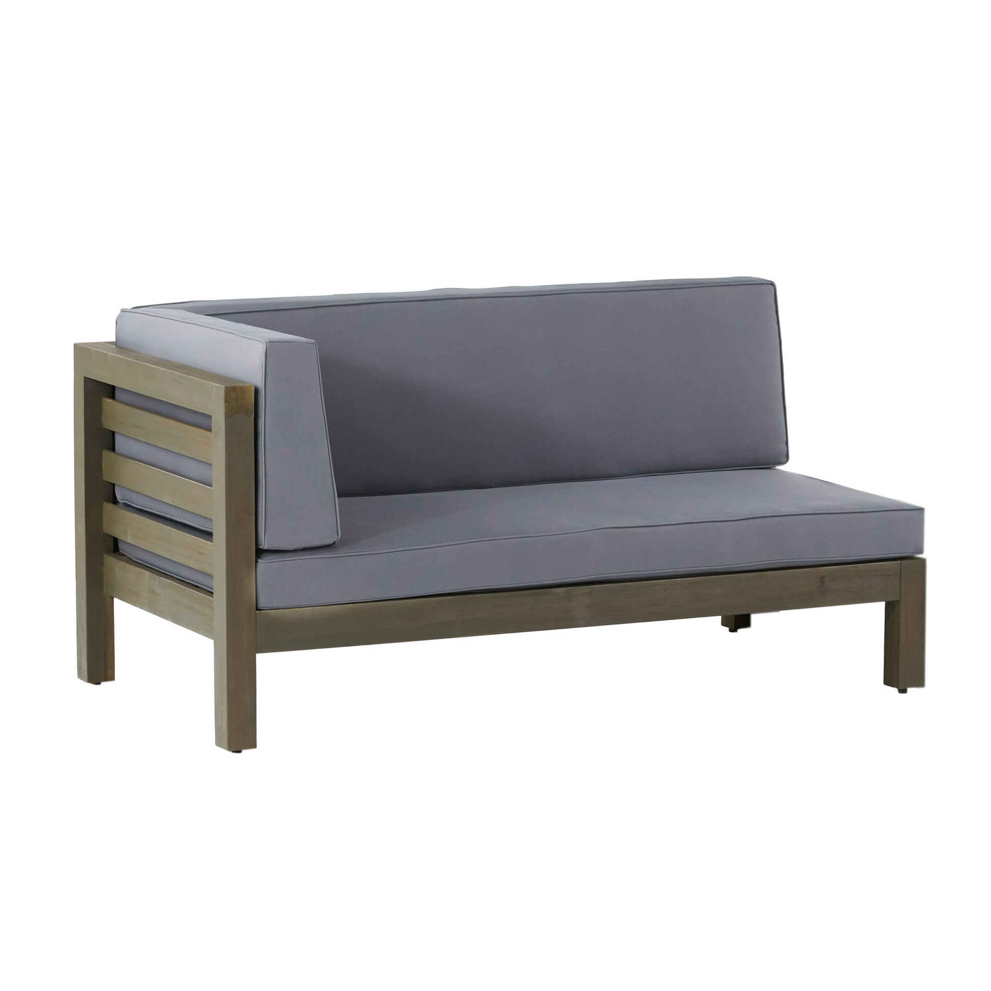 Oana Left Corner Bench And Coffee Table. Dark Grey Dark Grey Acacia Wood