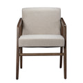 Dexby Upholstered Accent Chair Cream Solid Wood