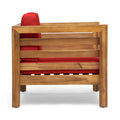 Oana Club Chair Red Wood Fabric
