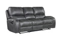 Keily Manual Reclining Sofa Gray Dark Gray Faux Leather 2 Seat