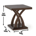 Jocelyn 3 Piece Table Set Brown Brown Wood