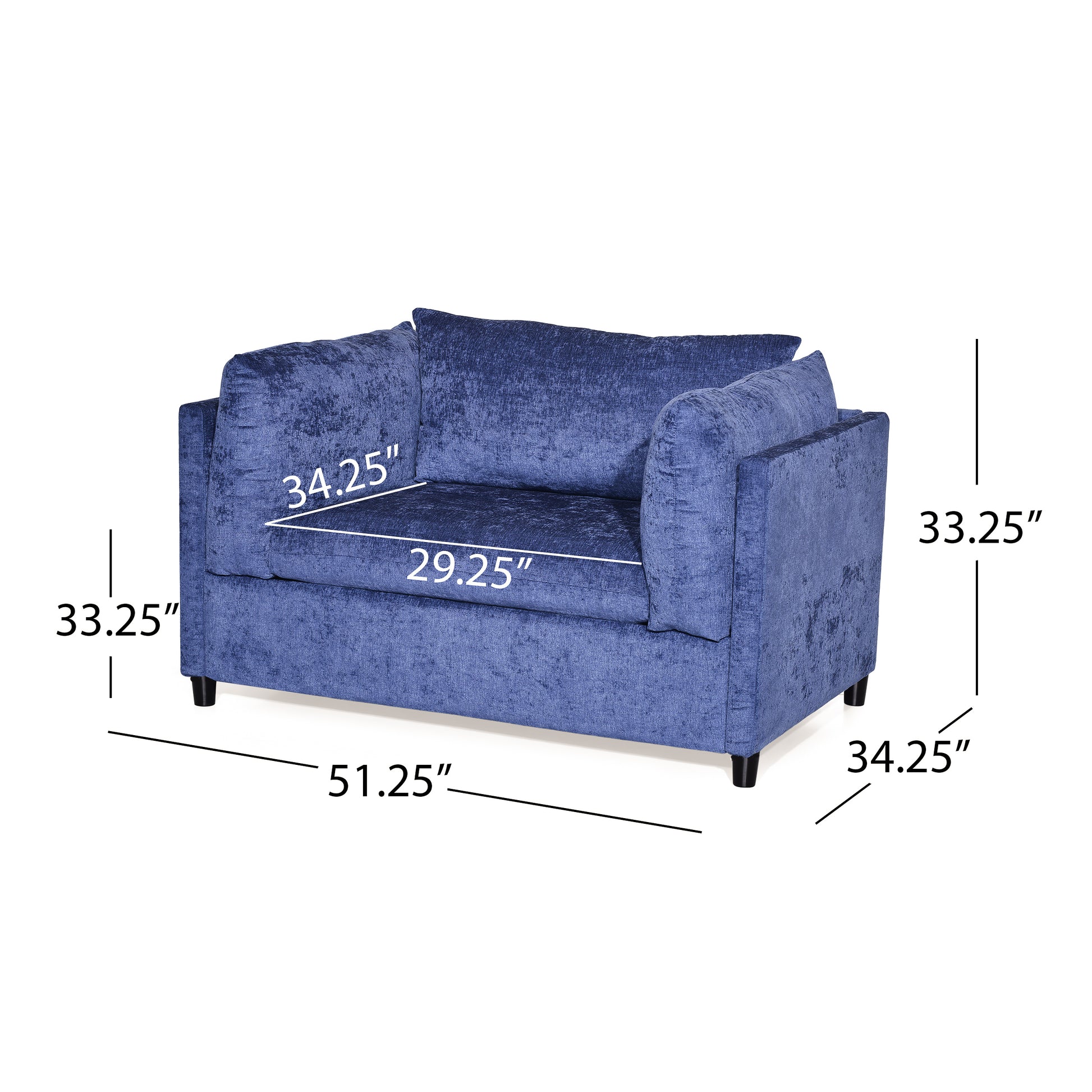 Club Chair Navy Blue Fabric