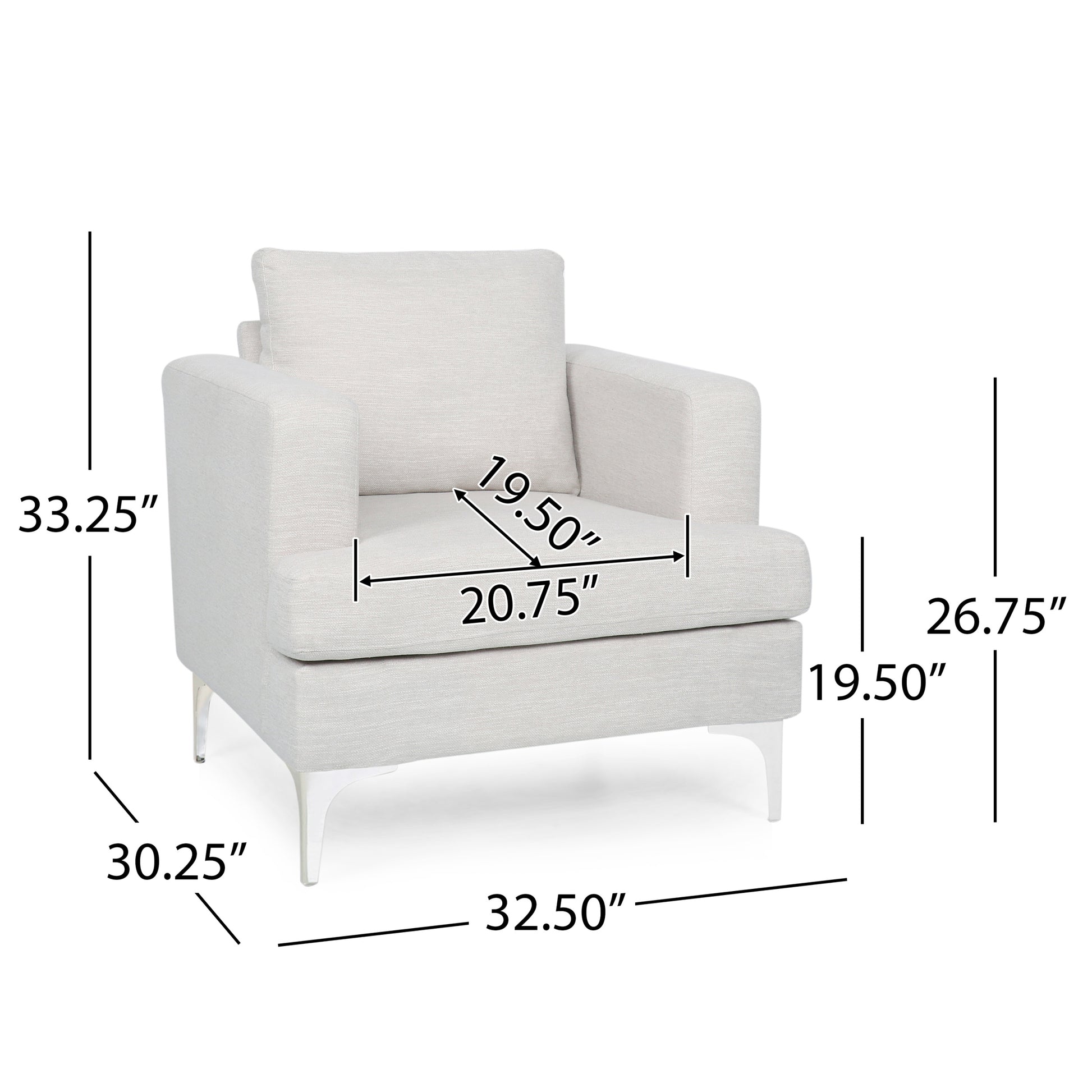 Club Chair Beige Fabric
