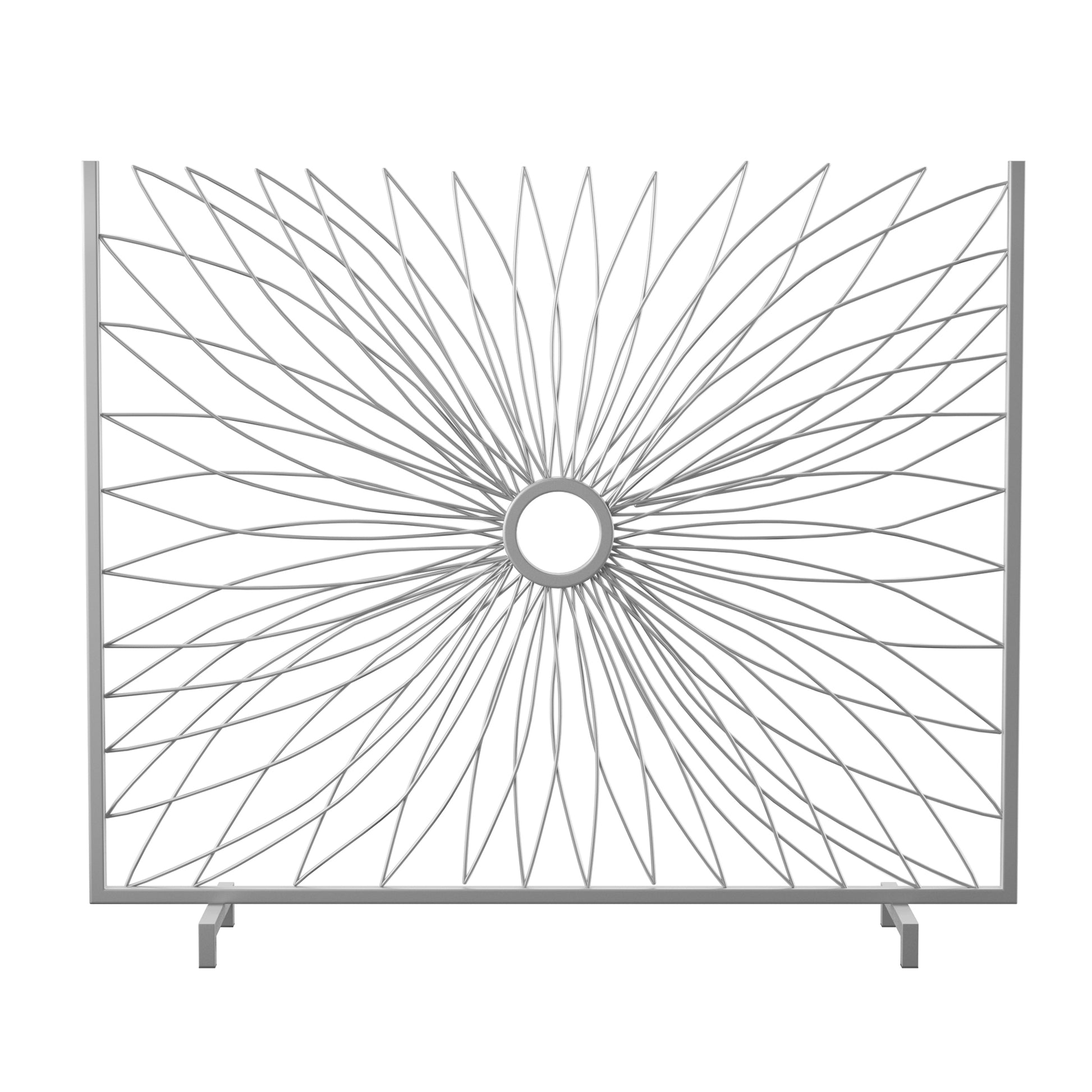 Jandra Decorative Fireplace Screen Silver Iron