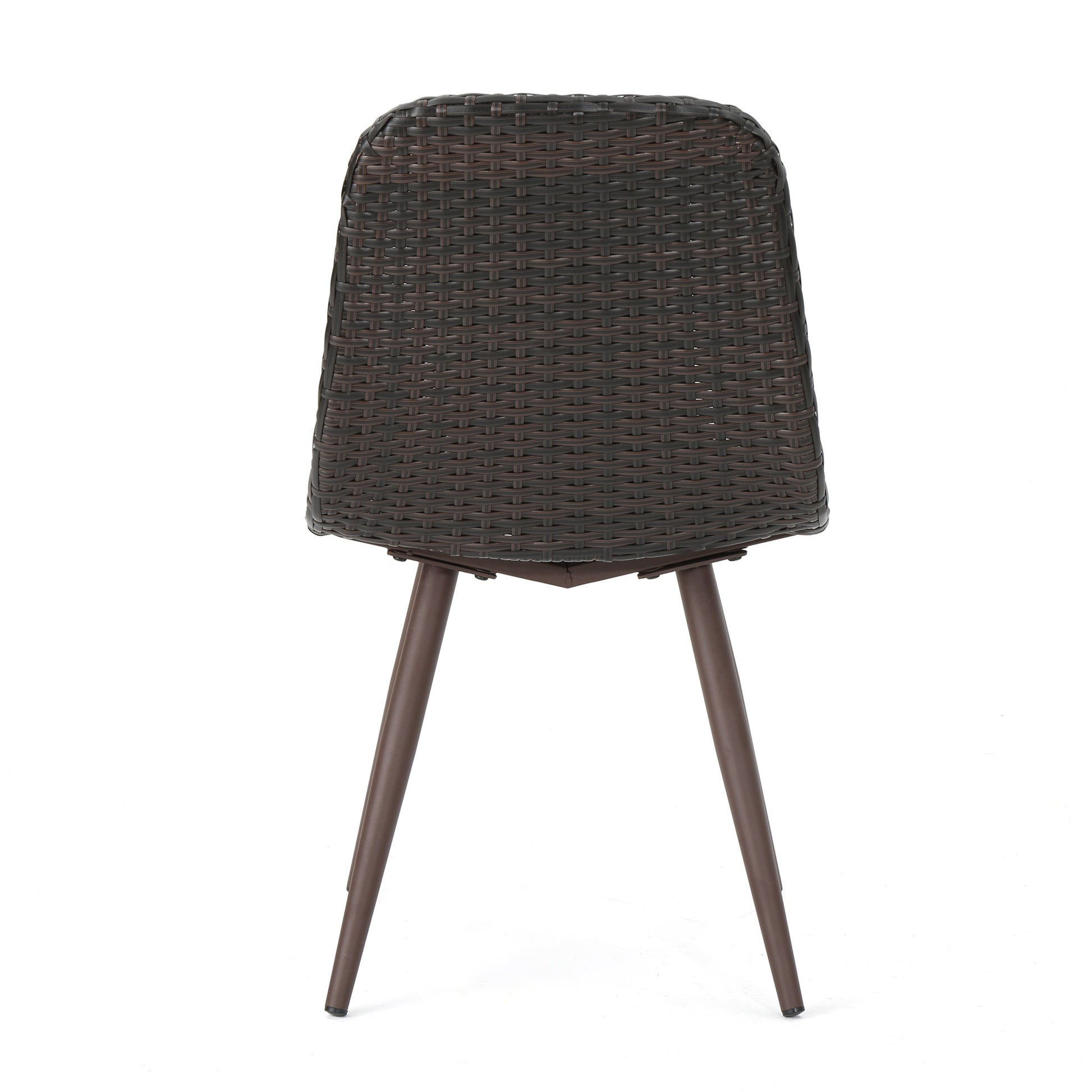 Gila Dining Chair With Powder Coated Legs,Set Of 2 Brown Multi Rattan