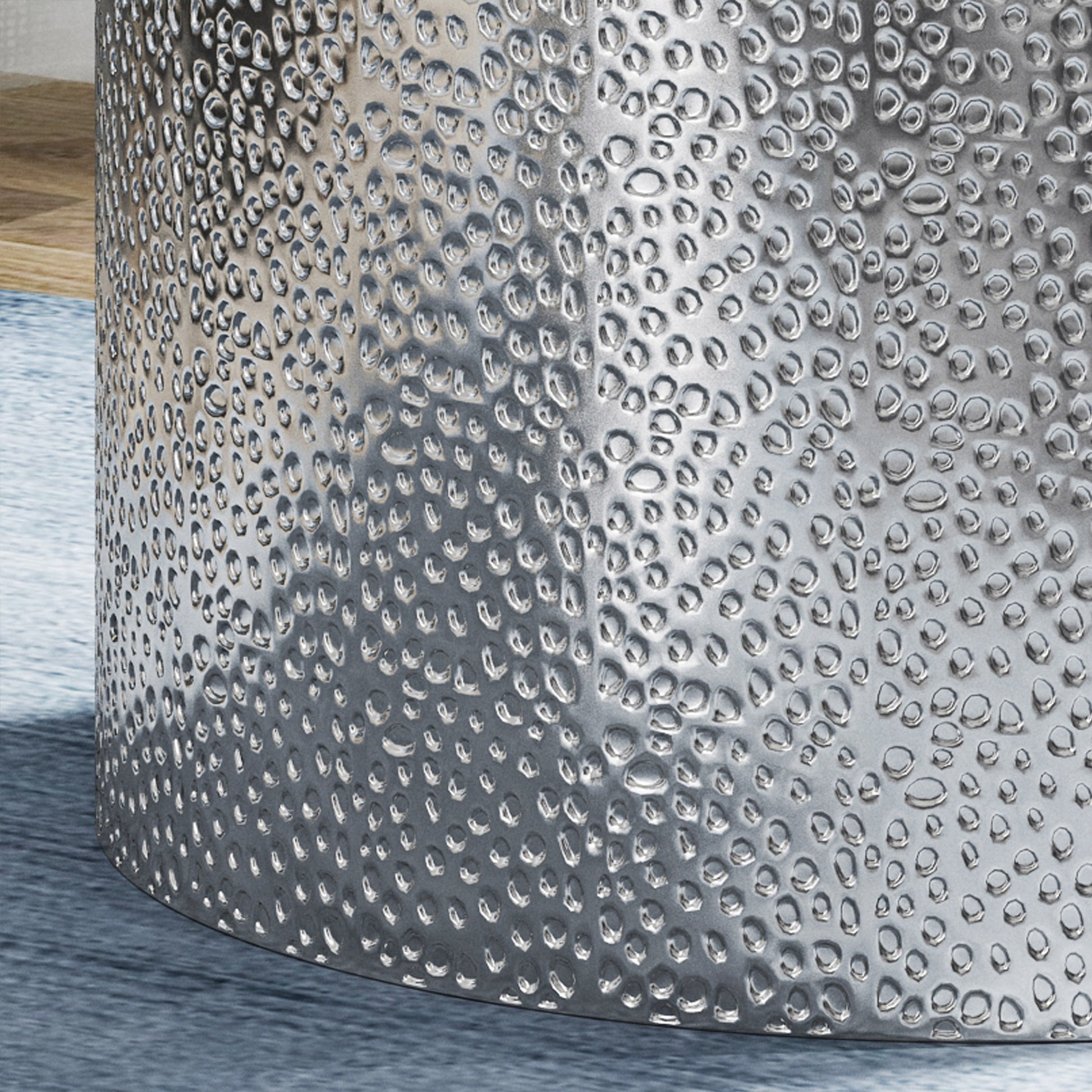 Metal Side Table Silver Iron