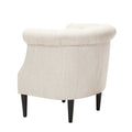 Chair Ottoman Beige Fabric