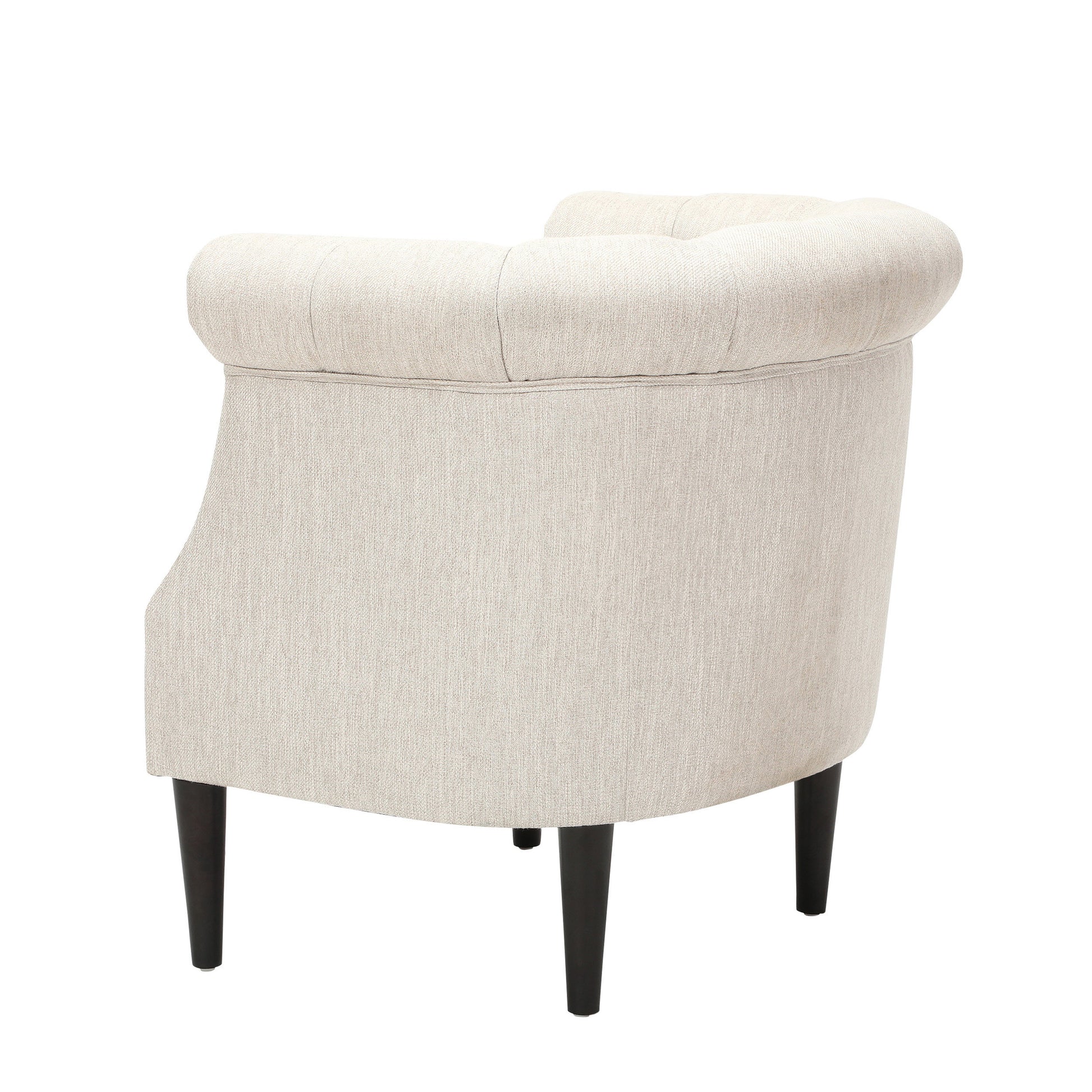 Chair Ottoman Beige Fabric