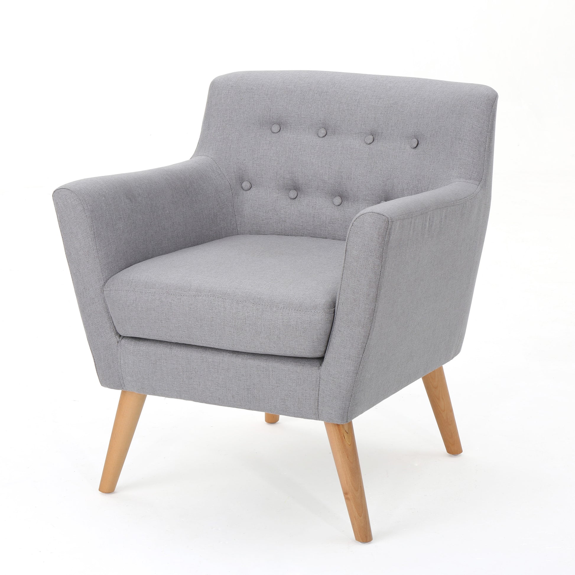 Club Chair Light Grey Fabric