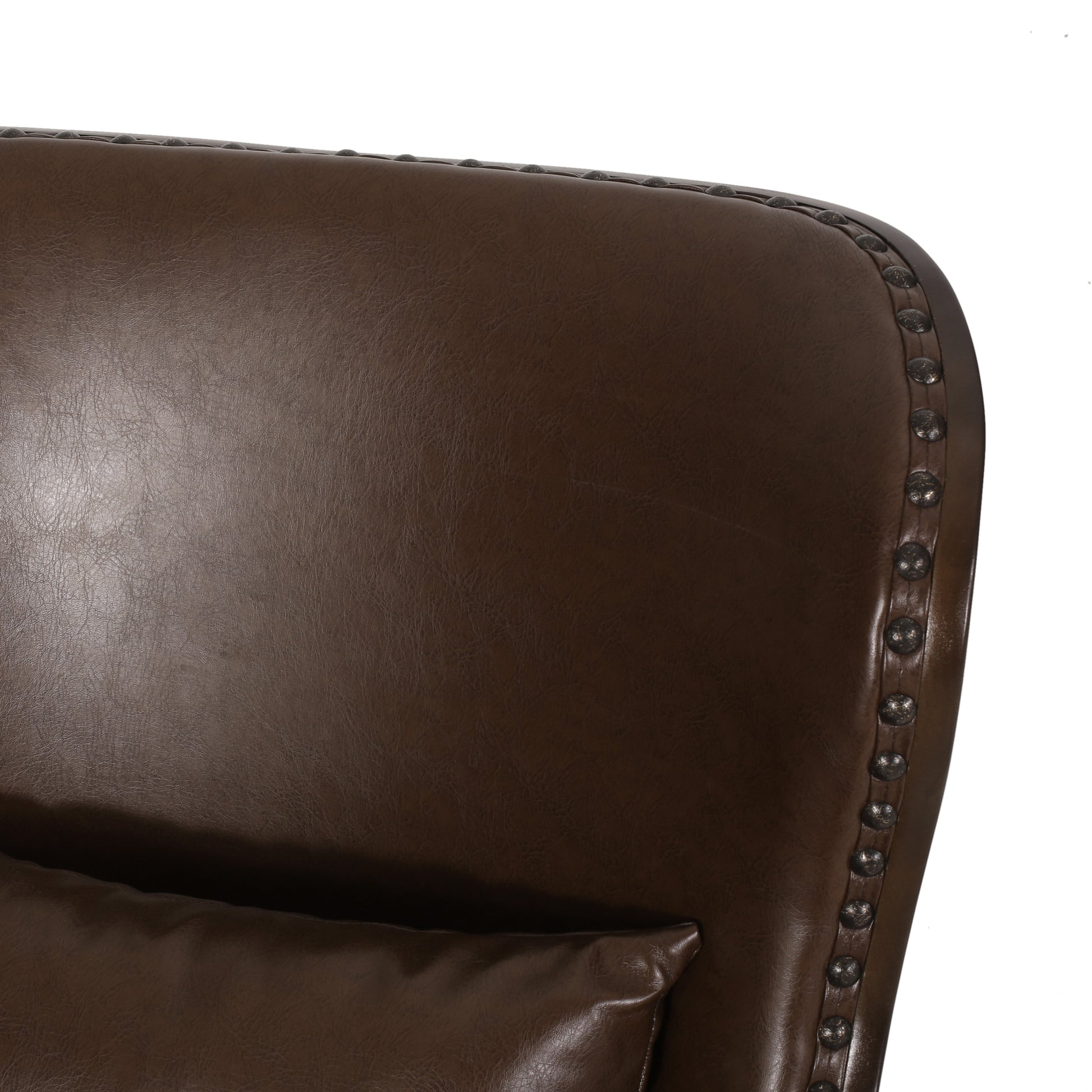 Accent Chair Dark Brown Pu