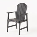 Outdoor Weather Resistant Acacia Wood Adirondack Dining Chairs Set Of 2 , Dark Gray Finish Dark Grey Acacia Wood