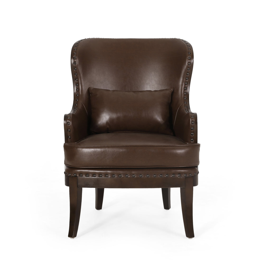 Accent Chair Dark Brown Pu