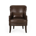 Accent Chair Dark Brown Pu